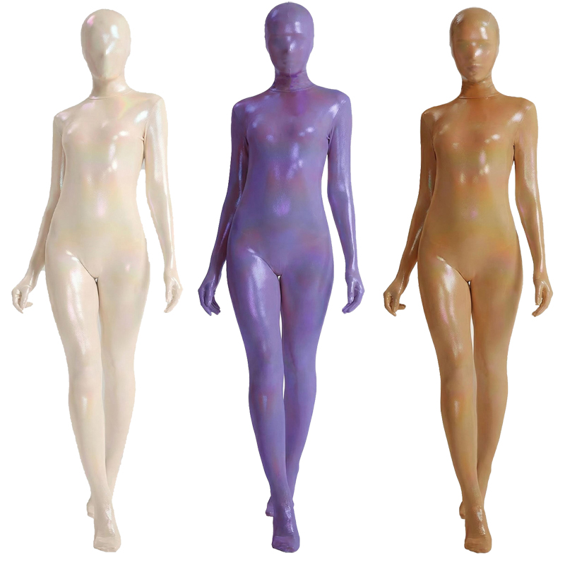 Women Shiny Gradient Zentai Bo - Shapewear Bodysuit Firm recension och pris
