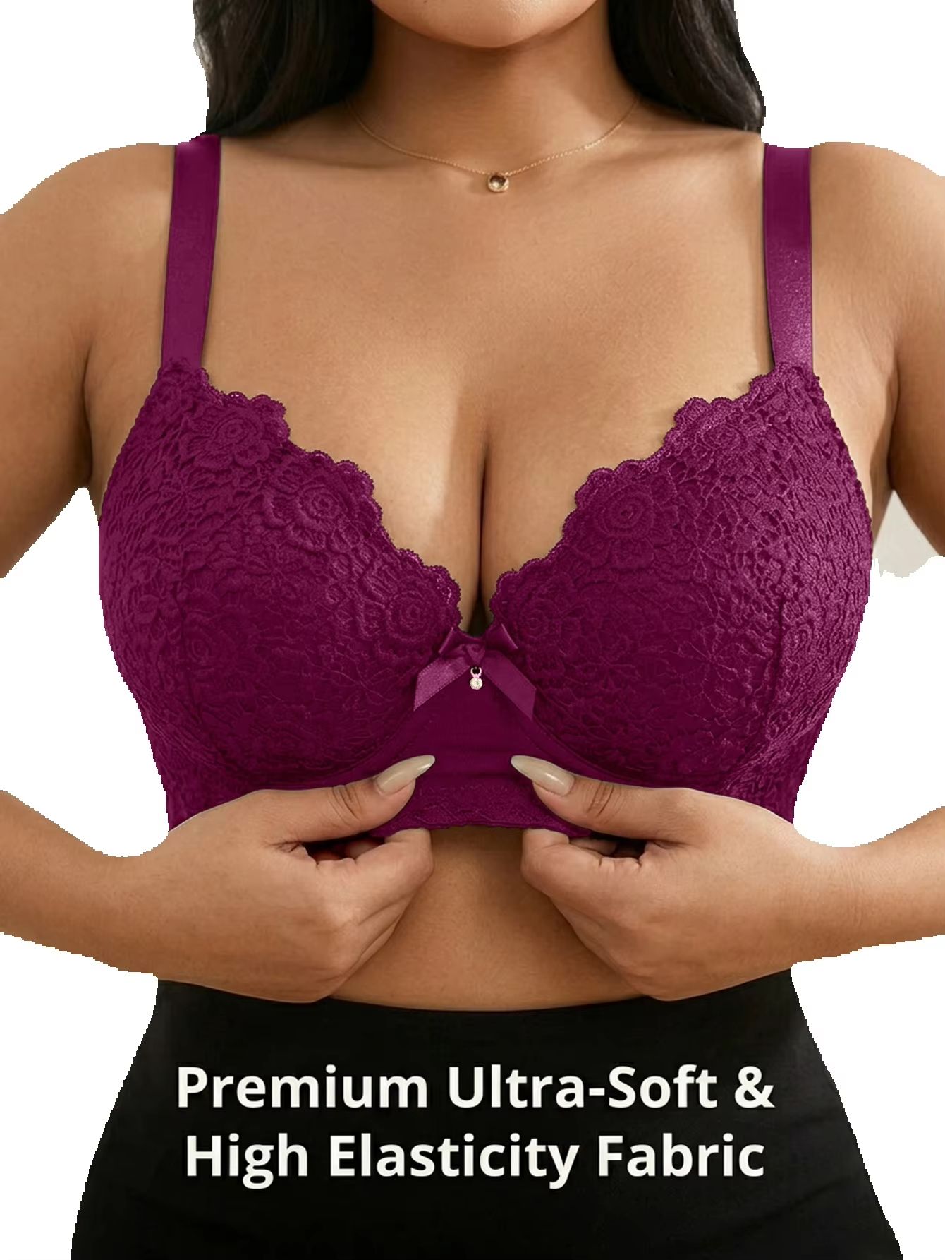 Women Plus Size Floral Push Up - Push Up Bra Padded recension och pris
