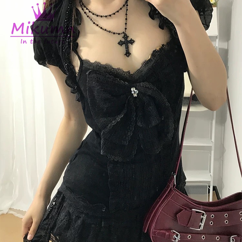 Mikumn Gothic Lolita Black Lac - Cami Top Lace recension och pris