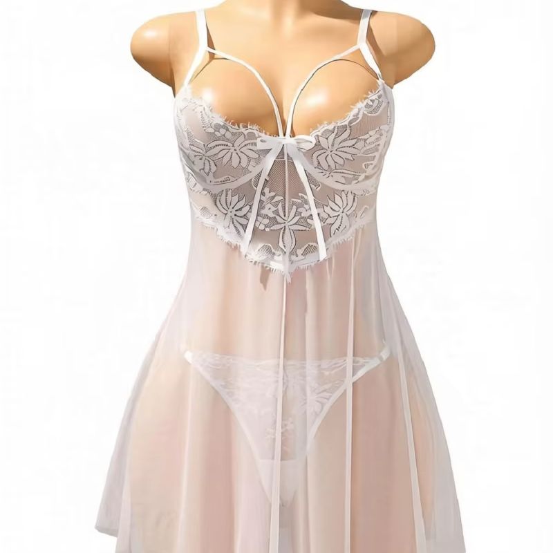 Women White Lace Babydoll Ling - Babydoll Chemise Night recension och pris