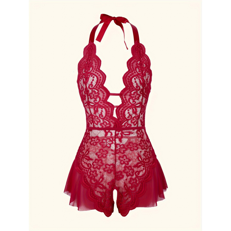 Charming Lace Mesh Teddy, Scal - Lace Teddy Lingerie recension och pris