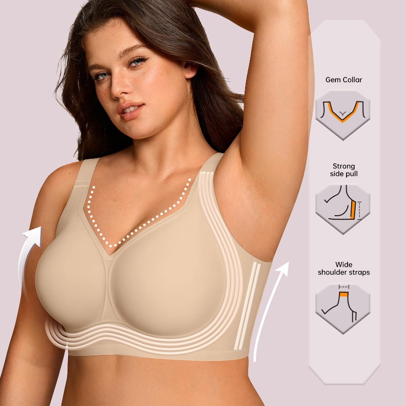 Plus Size Wireless Jelly Bra W - Push Up Bra Padded recension och pris