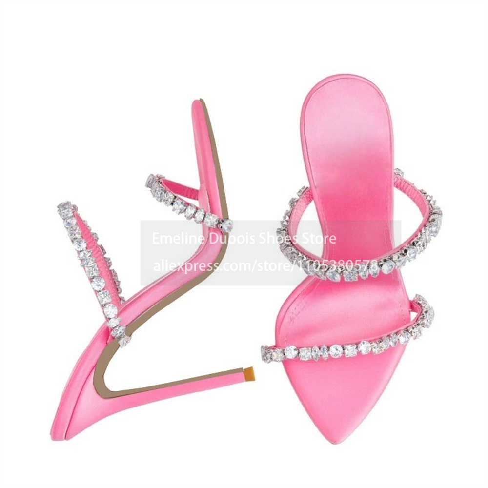 Pink Satin Rhinestone Double S - Slip Dress Satin recension och pris